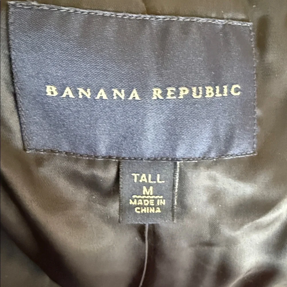 Banana Republic Men's Black wool and cashmere Trench Coat medium tall